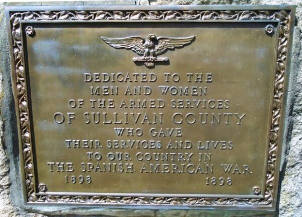 SULLIVAN COUNTY SPANISH AMERICAN WAR MEMORIAL PLAQUE