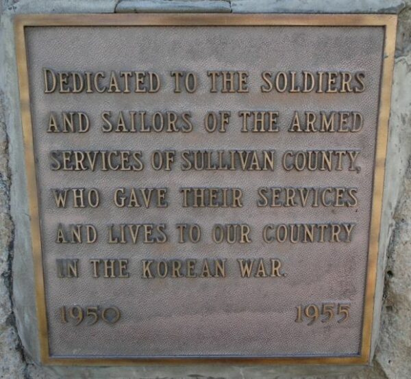 SULLIVAN COUNTY KOREAN WAR MEMORIAL PLAQUE