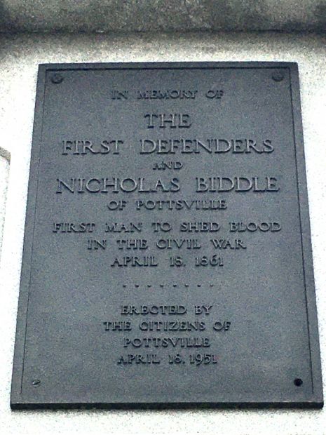 POTTSVILLE CIVIL WAR MONUMENT PLAQUE