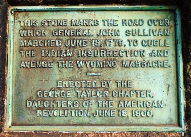 GENERAL JOHN SULLIVAN REVOLUTIONARY WAR MARCH MEMORIAL PLAQUE