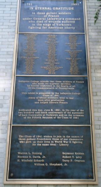 IN ETERNAL GRATITUDE WAR MEMORIAL PLAQUE