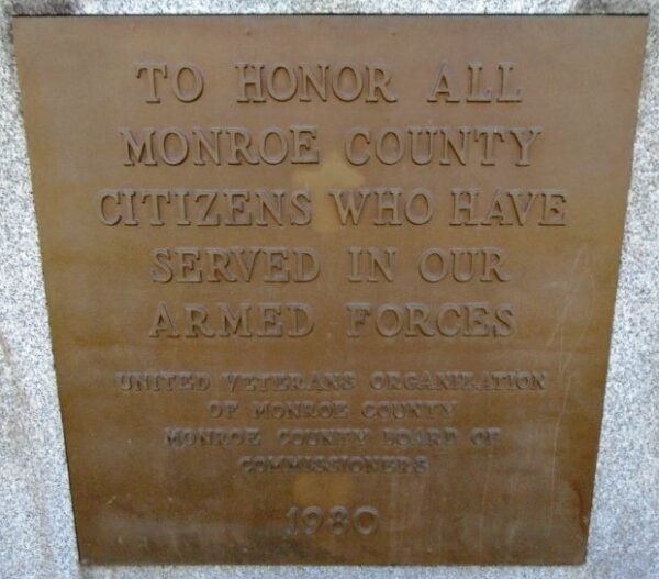 MONROE COUNTY ARMED FORCES MEMORIAL PLAQUE