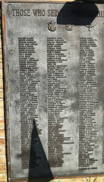 MARIETTA WORLD WAR II MEMORIAL PLAQUE A