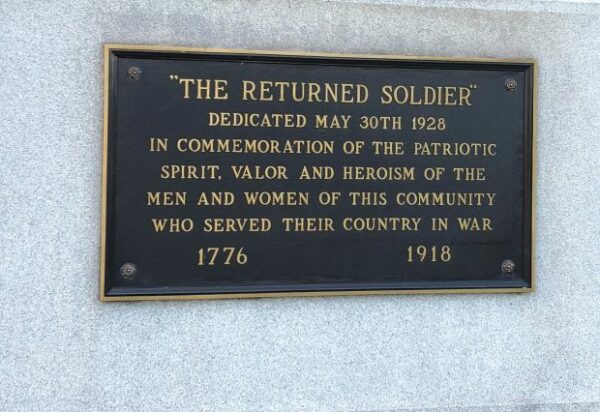 “THE RETURNED SOLDIER” WAR MEMORIAL PLAQUE
