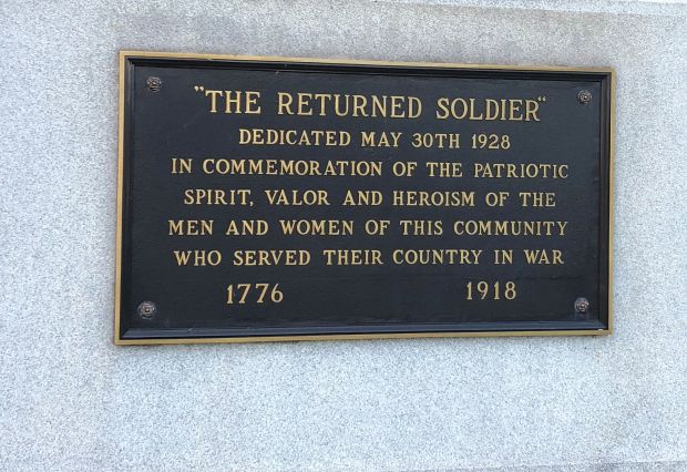 “THE RETURNED SOLDIER” WAR MEMORIAL PLAQUE