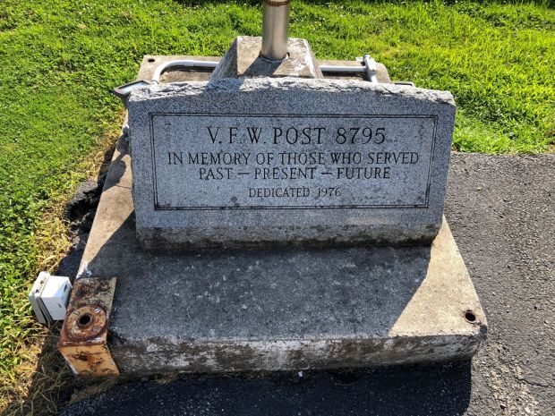 V.F.W. POST 8795 VETERANS MEMORIAL FLAGPOLE STONE