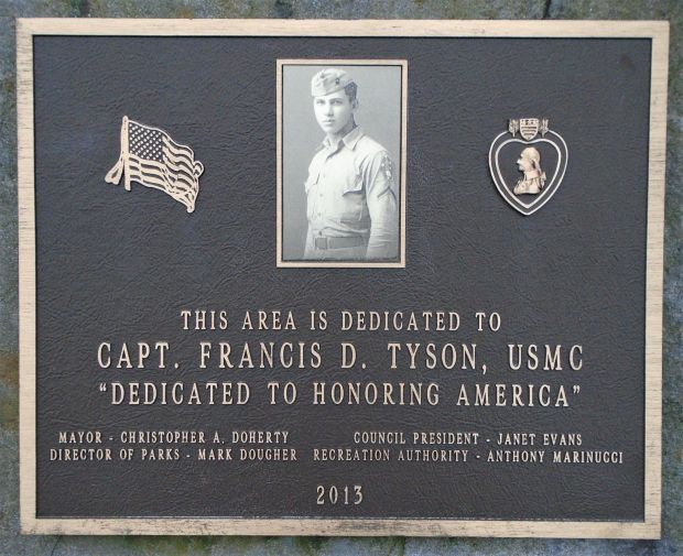 CAPT. FRANCIS D. TYSON, USMC WAR MEMORIAL PLAQUE