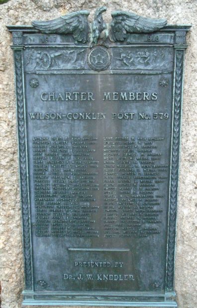 WILSON-CONKLIN POST NO. 579 CHARTER MEMBERS MEMORIAL PLAQUE