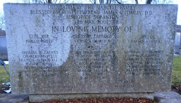 SAINT CATHERINE’S CEMETERY WAR VETERANS MEMORIAL BACK