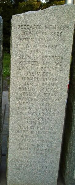 THOMAS A. SNOOK VFW POST 6520 MEMORIAL STONE C