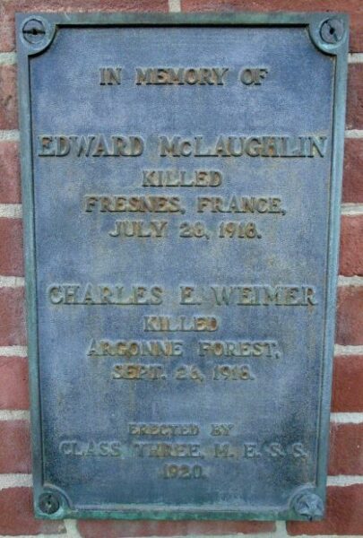 CLASS THREE M.E.S.S. WORLD WAR MEMORIAL PLAQUE