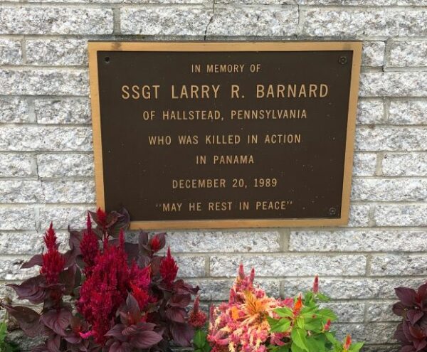 SSGT LARRY R. BARNARD MEMORIAL PLAQUE