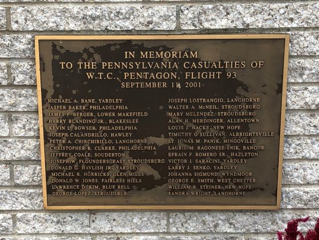 IN MEMORIAM PENNSYLVANIA SEPTEMBER 11, 2001 CASUALTIES MEMORIAL PLAQUE