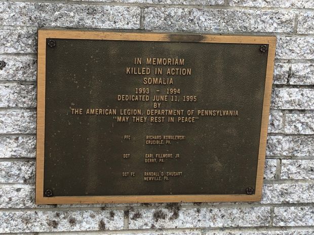 IN MEMORIAM KILLED IN ACTION SOMALIA MEMORIAL PLAQUE