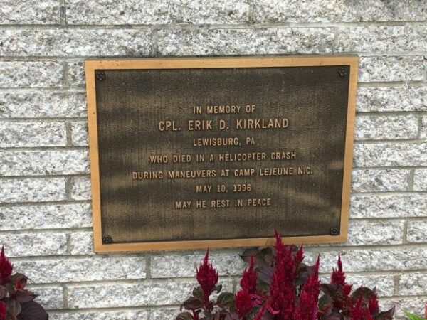 CPL. ERIK D. KIRKLAND MEMORIAL PLAQUE