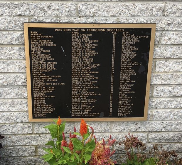 2007-2009 WAR ON TERRORISM DECEASED MEMORIAL PLAQUE