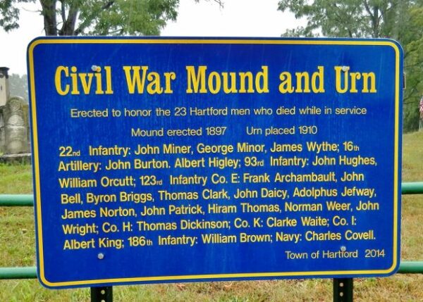 CIVIL WAR MOUND AND URN MEMORIAL PLAQUE A