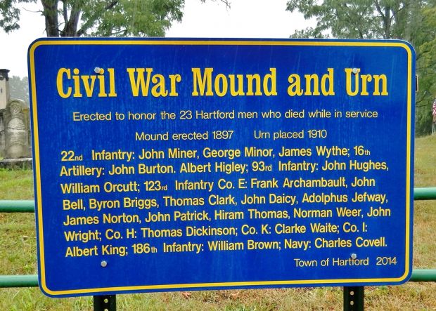 CIVIL WAR MOUND AND URN MEMORIAL PLAQUE A