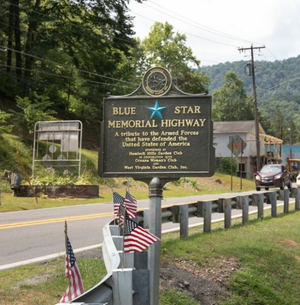 BLUE STAR MEMORIAL HIGHWAY MARKER OCEANA
