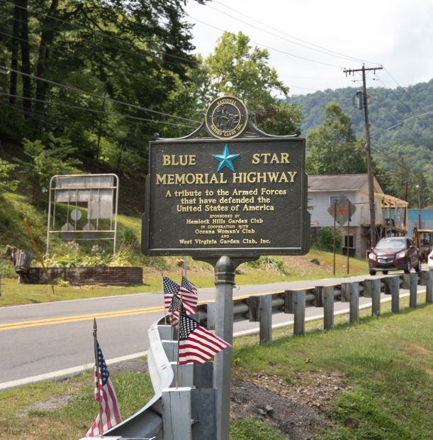 BLUE STAR MEMORIAL HIGHWAY MARKER OCEANA