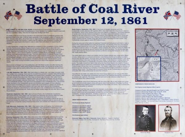 BATTLE OF COAL RIVER WAR MEMORIAL PANEL