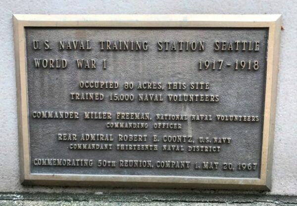 U.S. NAVAL TRAINING STATION SEATTLE WAR MEMORIAL PLAQUE