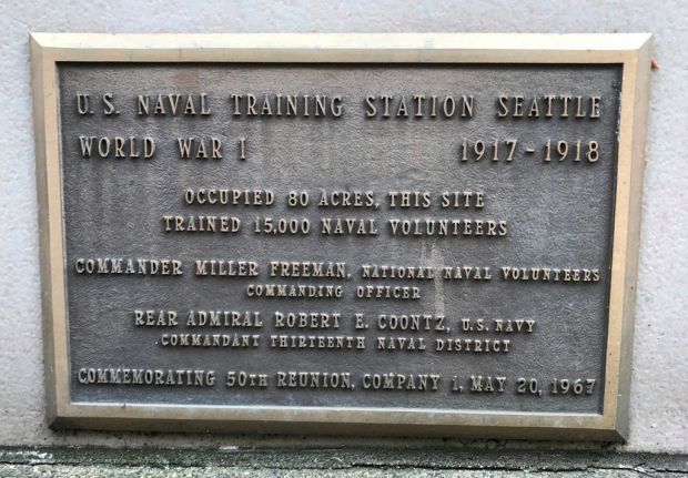 U.S. NAVAL TRAINING STATION SEATTLE WAR MEMORIAL PLAQUE