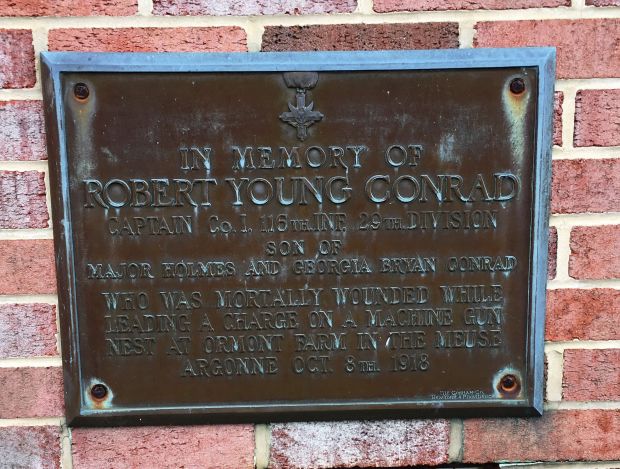 ROBERT YOUNG CONRAD WAR MEMORIAL PLAQUE