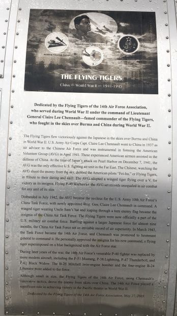 THE FLYING TIGERS WAR MEMORIAL PLAQUE