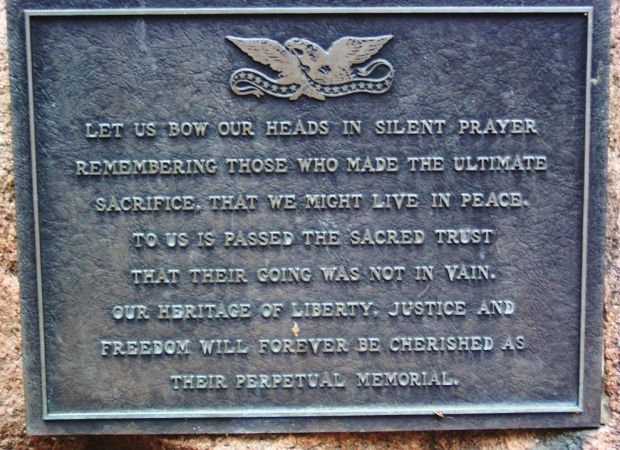 UTIMATE SACRIFICE WAR MEMORIAL PLAQUE