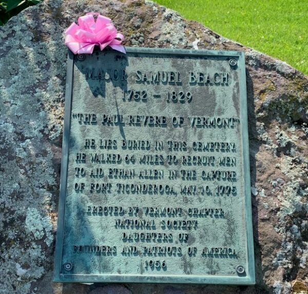 MAJOR SAMUEL BEACH REVOLUTIONARY WAR SOLDIER MEMORIAL PLAQUE