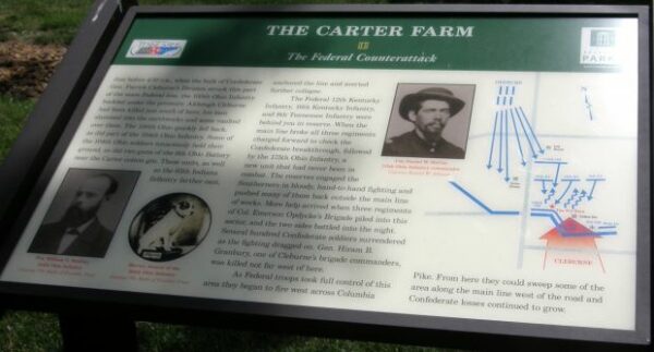 THE CARTER FARM THE FEDERAL COUNTERATTACK MEMORIAL PANEL