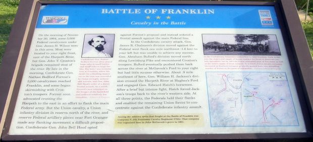 THE BATTLE OF FRANKLIN CAVALRY IN THE BATTLE MEMORIAL PANEL