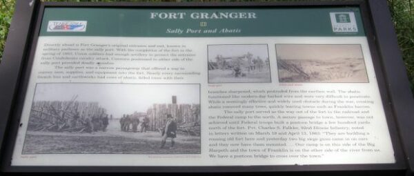 FORT GRANGER SALLY PORT AND ABATIS MEMORIAL PANEL