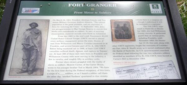 FORT GRANGER FROM SLAVES TO SOLDIERS MEMORIAL PANEL