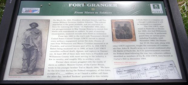 FORT GRANGER FROM SLAVES TO SOLDIERS MEMORIAL PANEL