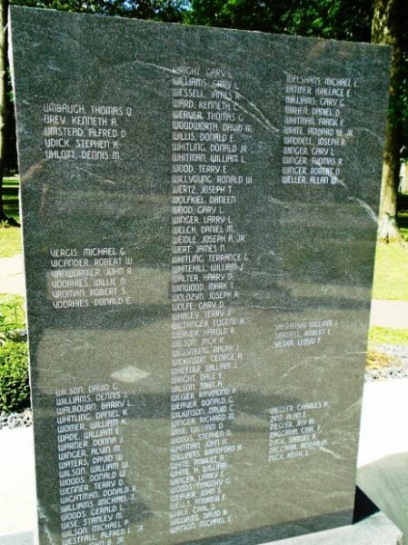 VENANGO COUNTY VIETNAM VETERANS HONOR ROLL MEMORIAL SLAB J