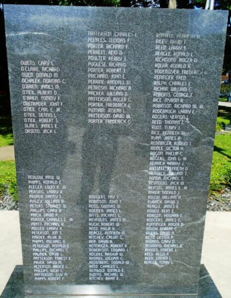 VENANGO COUNTY VIETNAM VETERANS HONOR ROLL MEMORIAL SLAB H
