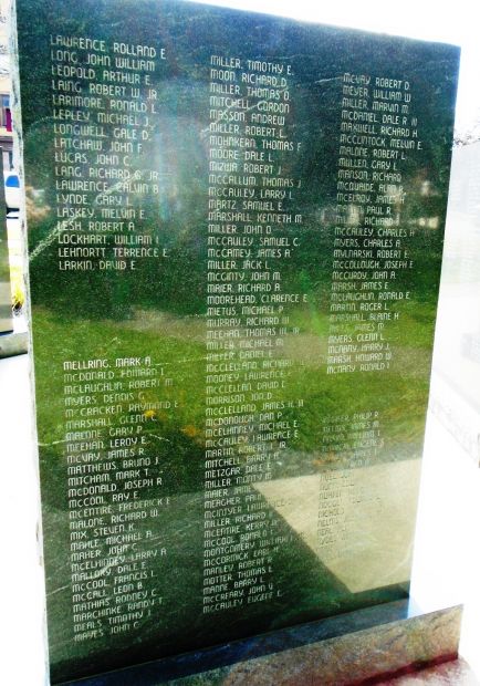 VENANGO COUNTY VIETNAM VETERANS HONOR ROLL MEMORIAL SLAB G