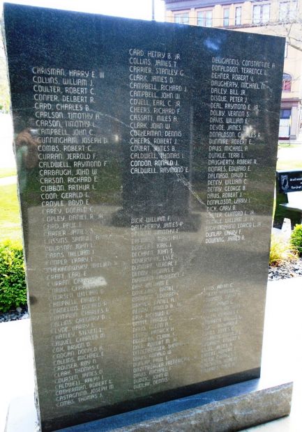 VENANGO COUNTY VIETNAM VETERANS HONOR ROLL MEMORIAL SLAB D