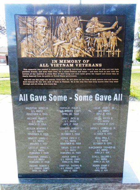 VENANGO COUNTY VIETNAM VETERANS HONOR ROLL MEMORIAL SLAB B