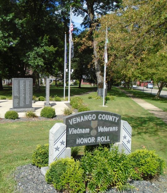 VENANGO COUNTY VIETNAM VETERANS HONOR ROLL MEMORIAL MARKER FRONT