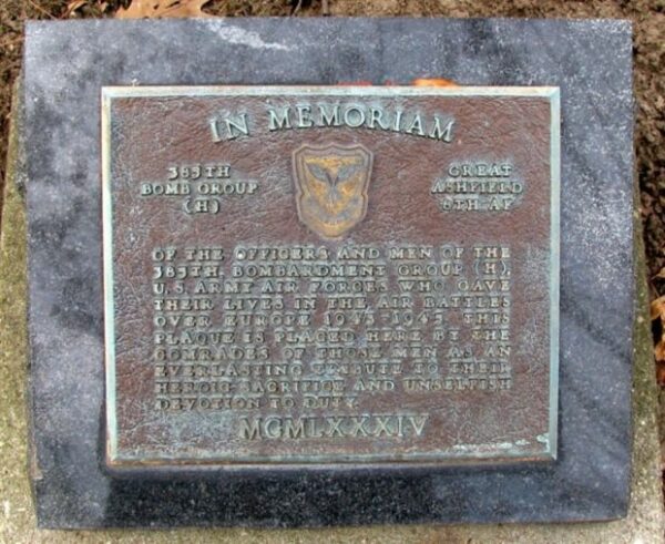 385TH BOMB GROUP (H) WAR MEMORIAL PLAQUE