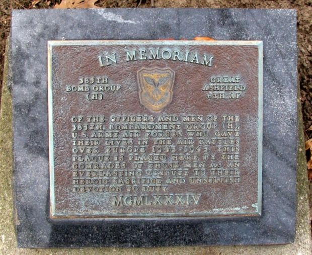 385TH BOMB GROUP (H) WAR MEMORIAL PLAQUE