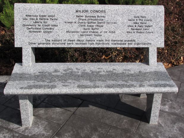 CITY OF DUPONT GLOBAL WAR ON TERRORISM MEMORIAL BENCH B