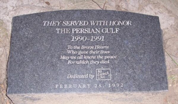 THEY SERVED WITH HONOR THE PERSIAN GULF MEMORIAL TABLET