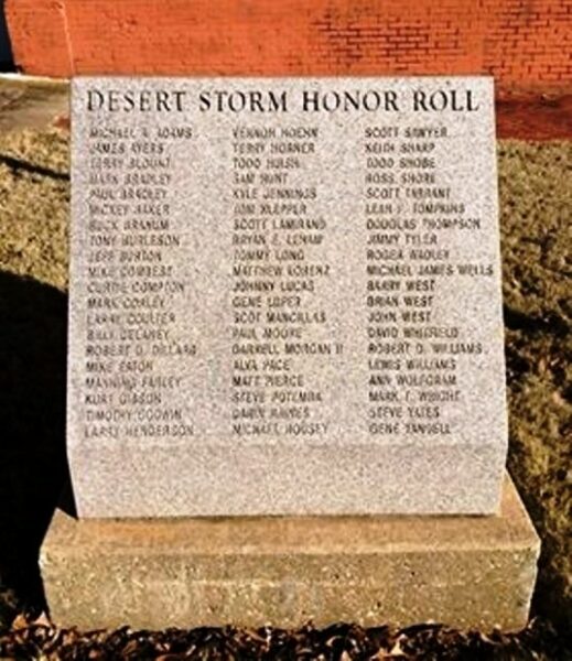 PURCELL DESERT STORM HONOR ROLL MEMORIAL