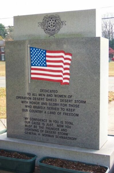 MCCONNELSVILLE PERSIAN GULF WAR MEMORIAL BACK