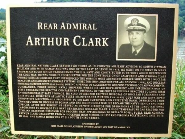 REAR ADMIRAL ARTHUR CLARK WAR MEMORIAL PLAQUE