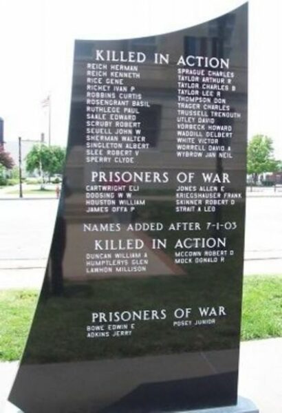 CHILLICOTHE WAR VETERANS MEMORIAL PANEL B